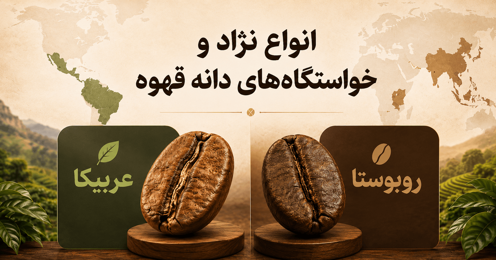 قهوه عربیکا و روبوستا چیست؟ تفاوت ها، بهترین کشورها و راهنمای انتخاب